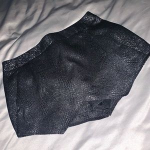 Black and silver snakeskin skort